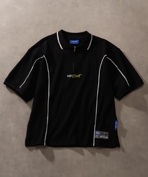 【SEQUENZ/シークエンズ】SQNZ SPORT ZIP POLO S/S THERMAL / パイピング ワッフル半袖ジップポロ
