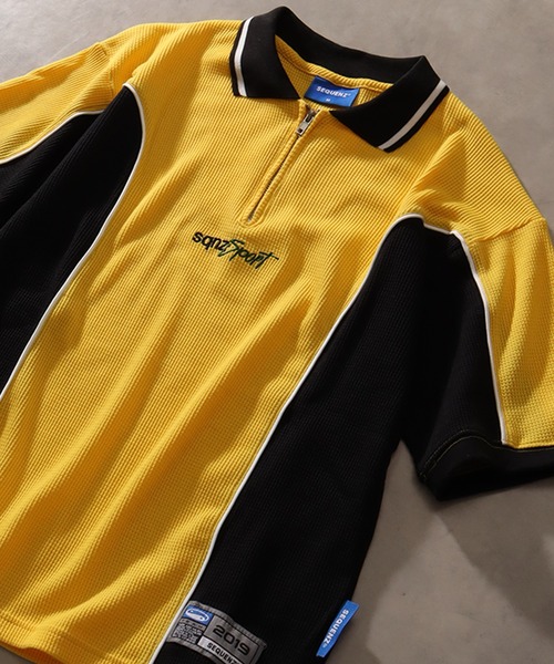 SEQUENZ(シークエンズ)の「【SEQUENZ/シークエンズ】SQNZ SPORT ZIP POLO S/S THERMAL / パイピング ワッフル半袖ジップポロ(Tシャツ/カットソー・メンズ・イエロー/アイボリー/サックスブルー/ブラック・XL/L/M/S)」の15枚目の写真
