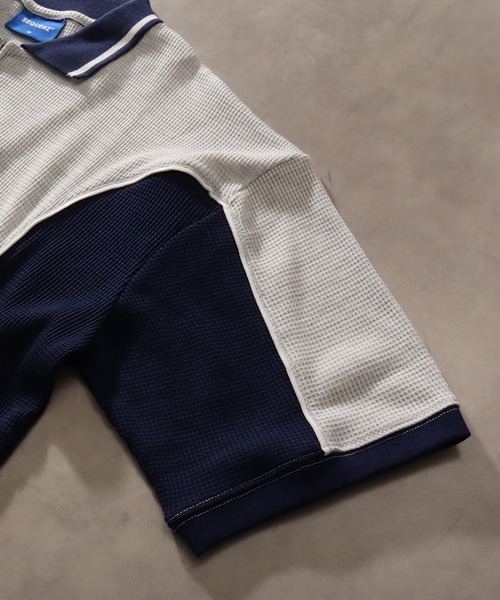 SEQUENZ(シークエンズ)の「【SEQUENZ/シークエンズ】SQNZ SPORT ZIP POLO S/S THERMAL / パイピング ワッフル半袖ジップポロ(Tシャツ/カットソー・メンズ・イエロー/アイボリー/サックスブルー/ブラック・XL/L/M/S)」の7枚目の写真