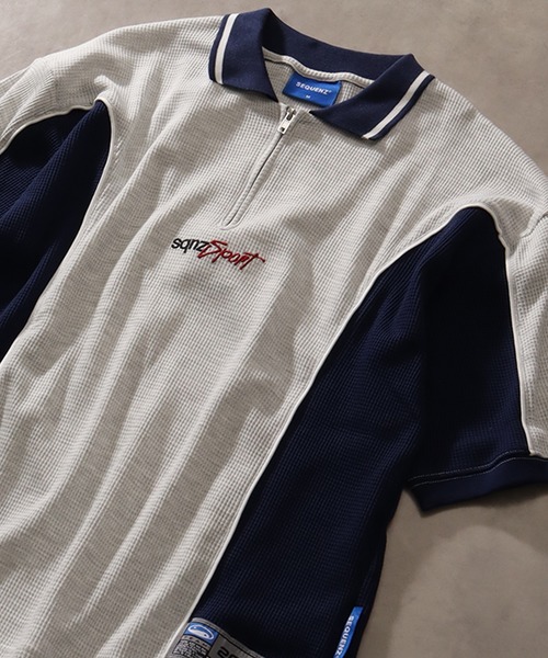SEQUENZ(シークエンズ)の「【SEQUENZ/シークエンズ】SQNZ SPORT ZIP POLO S/S THERMAL / パイピング ワッフル半袖ジップポロ(Tシャツ/カットソー・メンズ・イエロー/アイボリー/サックスブルー/ブラック・XL/L/M/S)」の12枚目の写真