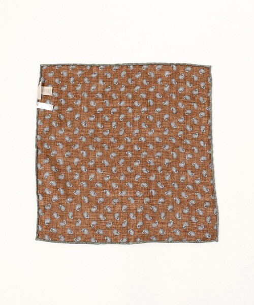 BEAMS F(ビームスエフ)の「PAOLO ALBIZZATI / リバーシブル ペイズリー×ペイズリー チーフ(ポケットチーフ・メンズ・グリーン/ネイビー・ONE SIZE)」の3枚目の写真