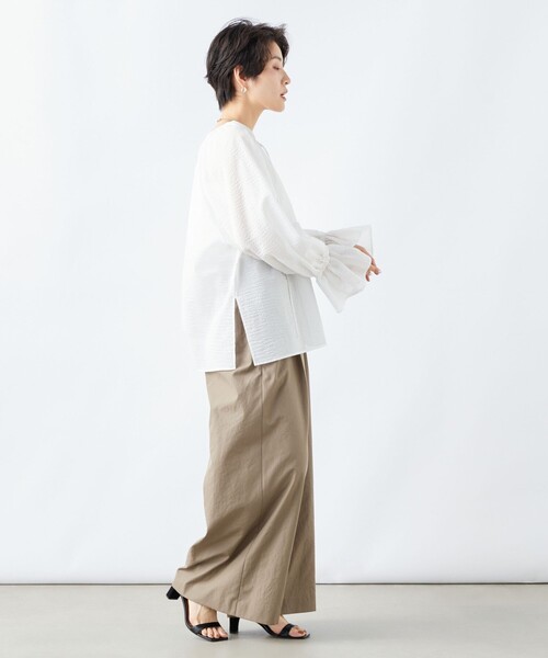 NOLLEY’S（ノーリーズ）の「ウォッシャブルエクセルテックタンブラーワイドパンツ（その他パンツ・レディース・ブラック/カーキ・38/36）」の7枚目の写真