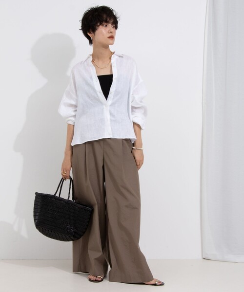 NOLLEY’S（ノーリーズ）の「ウォッシャブルエクセルテックタンブラーワイドパンツ（その他パンツ・レディース・ブラック/カーキ・38/36）」の16枚目の写真