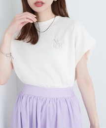 【WEB限定】ポンチ刺繍ロゴ入りフレンチスリーブ