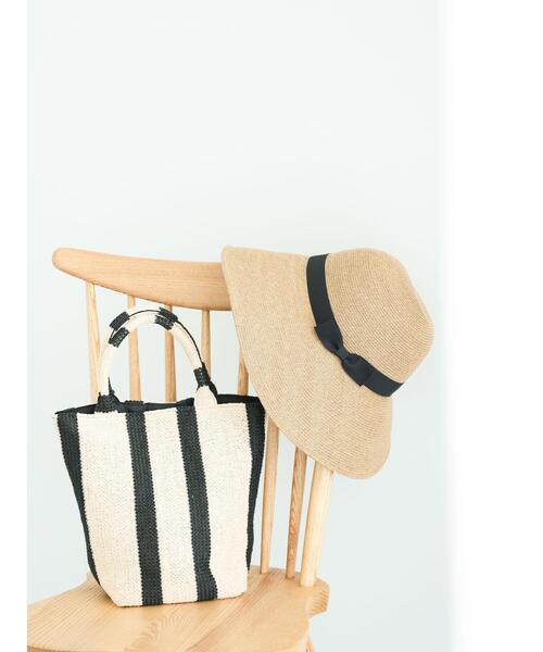 Te chichi（テチチ）の「リボンペーパーHAT（ハット・レディース・ブラック/ベージュ・F）」の2枚目の写真