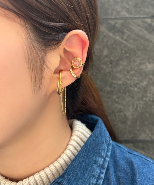bonbon 天然石キャンディーイヤーカフ Silver925 ニッケルフリー