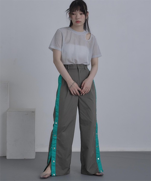 miette（ミエット）の「サイドボタンワイドパンツ（その他パンツ・レディース・ブラック/グレー・FREE）」の8枚目の写真