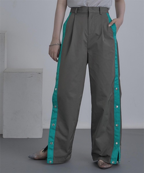 miette（ミエット）の「サイドボタンワイドパンツ（その他パンツ・レディース・ブラック/グレー・FREE）」の11枚目の写真