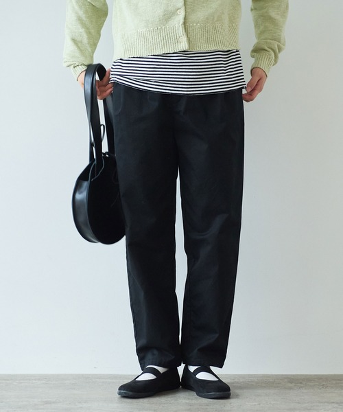 bulle de savon（ビュルデサボン）の「甘撚りライトチノクロス　テーパードパンツ（チノパンツ・レディース・ブラック/ベージュ・FREE）」の20枚目の写真