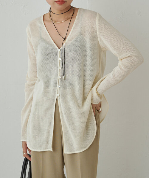 Loungedress - Loungedress メッシュVブラウス LOUNGEDRESS（ラウンジドレス）の「メッシュVブラウス（シャツ