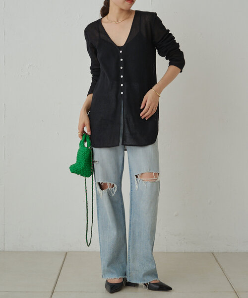 Loungedress メッシュVブラウス LOUNGEDRESS（ラウンジドレス）の「メッシュVブラウス（シャツ