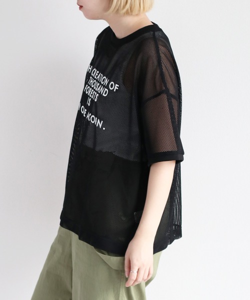 cepo(セポ)の「メッシュロゴTee(Tシャツ/カットソー・レディース・グレー/オフホワイト/ブラック・M)」の7枚目の写真