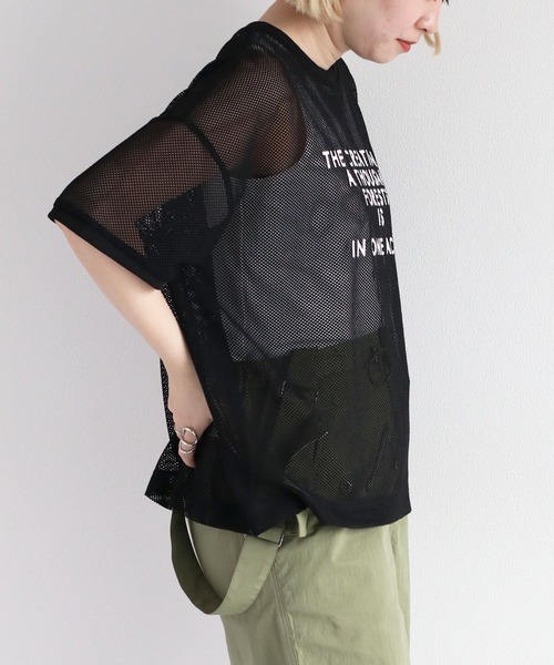 cepo(セポ)の「メッシュロゴTee(Tシャツ/カットソー・レディース・グレー/オフホワイト/ブラック・M)」の6枚目の写真