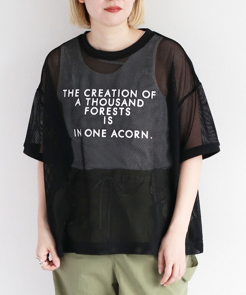 cepo(セポ)の「メッシュロゴTee(Tシャツ/カットソー・レディース・グレー/オフホワイト/ブラック・M)」の9枚目の写真