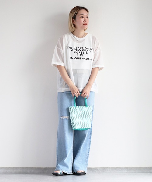 cepo(セポ)の「メッシュロゴTee(Tシャツ/カットソー・レディース・グレー/オフホワイト/ブラック・M)」の17枚目の写真