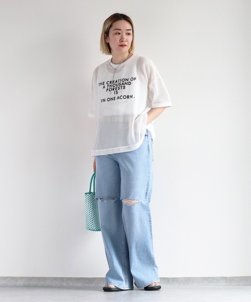 cepo(セポ)の「メッシュロゴTee(Tシャツ/カットソー・レディース・グレー/オフホワイト/ブラック・M)」の13枚目の写真
