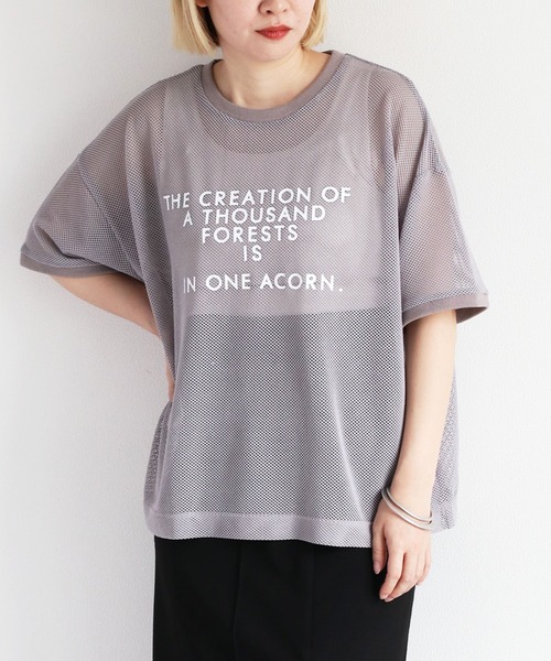 cepo(セポ)の「メッシュロゴTee(Tシャツ/カットソー・レディース・グレー/オフホワイト/ブラック・M)」の11枚目の写真