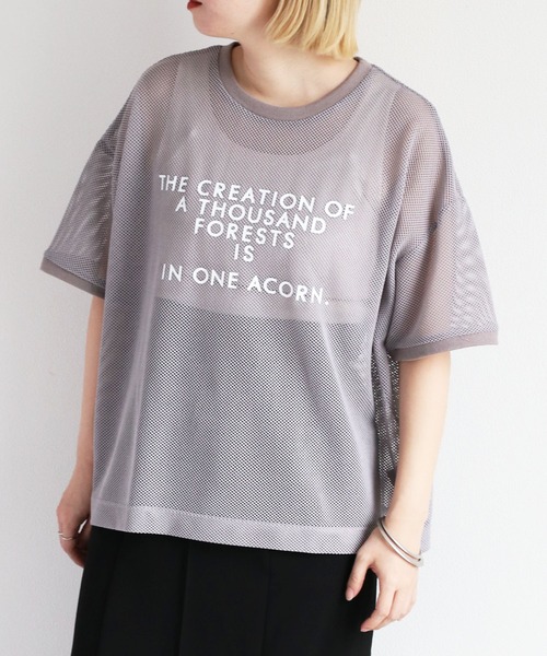 cepo(セポ)の「メッシュロゴTee(Tシャツ/カットソー・レディース・グレー/オフホワイト/ブラック・M)」の12枚目の写真