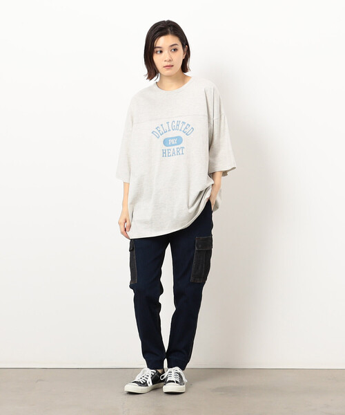 Purple&Yellow（パープルアンドイエロー）の「半袖フットボールプリントＴシャツ（Tシャツ/カットソー・メンズ・ミント/オートミール/チャコール・LARGE/SMALL/MEDIUM）」の6枚目の写真