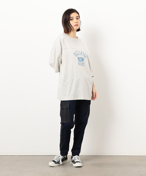 Purple&Yellow（パープルアンドイエロー）の「半袖フットボールプリントＴシャツ（Tシャツ/カットソー・メンズ・ミント/オートミール/チャコール・LARGE/SMALL/MEDIUM）」の7枚目の写真