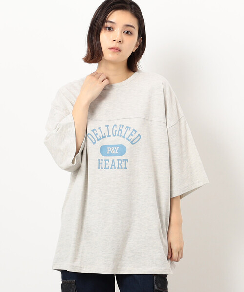 Purple&Yellow（パープルアンドイエロー）の「半袖フットボールプリントＴシャツ（Tシャツ/カットソー・メンズ・ミント/オートミール/チャコール・LARGE/SMALL/MEDIUM）」の8枚目の写真