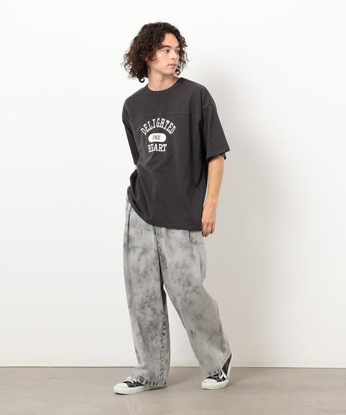 Purple&Yellow（パープルアンドイエロー）の「半袖フットボールプリントＴシャツ（Tシャツ/カットソー・メンズ・ミント/オートミール/チャコール・LARGE/SMALL/MEDIUM）」の9枚目の写真