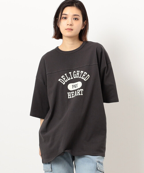 Purple&Yellow（パープルアンドイエロー）の「半袖フットボールプリントＴシャツ（Tシャツ/カットソー・メンズ・ミント/オートミール/チャコール・LARGE/SMALL/MEDIUM）」の13枚目の写真