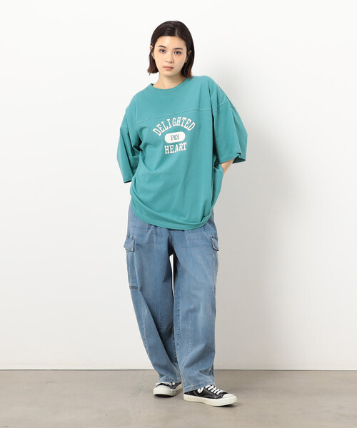 Purple&Yellow（パープルアンドイエロー）の「半袖フットボールプリントＴシャツ（Tシャツ/カットソー・メンズ・ミント/オートミール/チャコール・LARGE/SMALL/MEDIUM）」の17枚目の写真