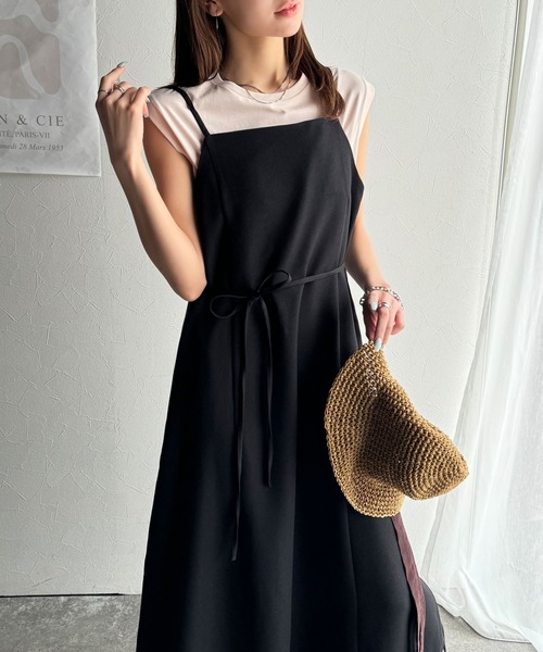 セール】女性らしさをブラッシュアップ。ツイードキャミロング