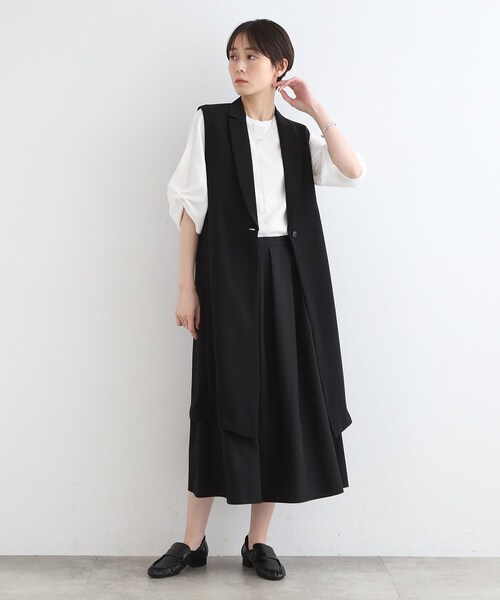 INDIVI(インディヴィ)の「◆【洗える/UVケア/接触冷感/SETUP可能】ブロード素材タックスカート(スカート・レディース・ブラック/グレー系3/ネイビー系3・03/05/12/13/15 /19/36/38/40)」の6枚目の写真