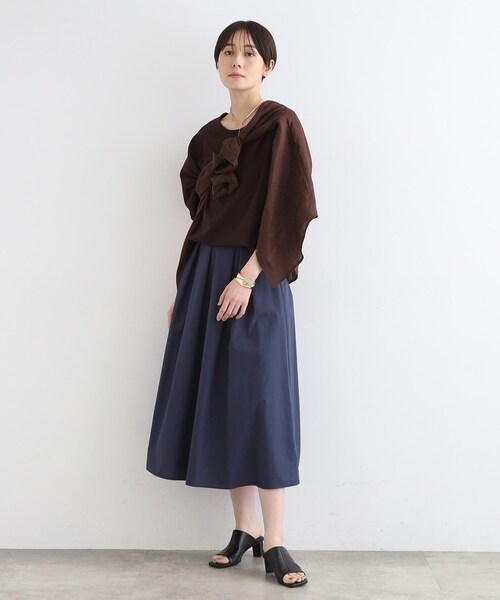 INDIVI(インディヴィ)の「◆【洗える/UVケア/接触冷感/SETUP可能】ブロード素材タックスカート(スカート・レディース・ブラック/グレー系3/ネイビー系3・03/05/12/13/15 /19/36/38/40)」の15枚目の写真