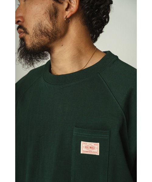BIG MIKE(ビッグマイク)の「BIG MIKE ビッグマイク/ 10オンス スリーポケット 長袖Tシャツ ラグランロンT / 102438711(Tシャツ/カットソー・メンズ・グレー系その他/グリーン系その他/スミクロ/ホワイト・MEDIUM/LARGE/X-LARGE)」の14枚目の写真