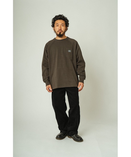 BIG MIKE(ビッグマイク)の「BIG MIKE ビッグマイク/ 10オンス スリーポケット 長袖Tシャツ ラグランロンT / 102438711(Tシャツ/カットソー・メンズ・グレー系その他/グリーン系その他/スミクロ/ホワイト・MEDIUM/LARGE/X-LARGE)」の7枚目の写真
