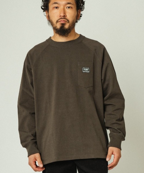 BIG MIKE(ビッグマイク)の「BIG MIKE ビッグマイク/ 10オンス スリーポケット 長袖Tシャツ ラグランロンT / 102438711(Tシャツ/カットソー・メンズ・グレー系その他/グリーン系その他/スミクロ/ホワイト・MEDIUM/LARGE/X-LARGE)」の5枚目の写真
