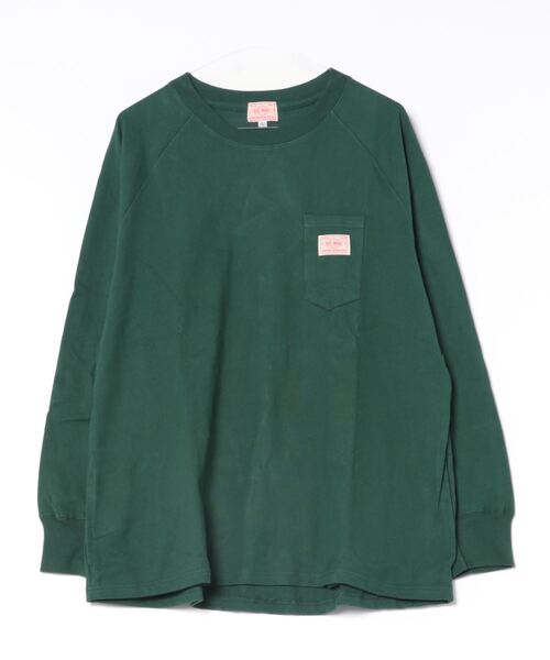 BIG MIKE(ビッグマイク)の「BIG MIKE ビッグマイク/ 10オンス スリーポケット 長袖Tシャツ ラグランロンT / 102438711(Tシャツ/カットソー・メンズ・グレー系その他/グリーン系その他/スミクロ/ホワイト・MEDIUM/LARGE/X-LARGE)」の6枚目の写真
