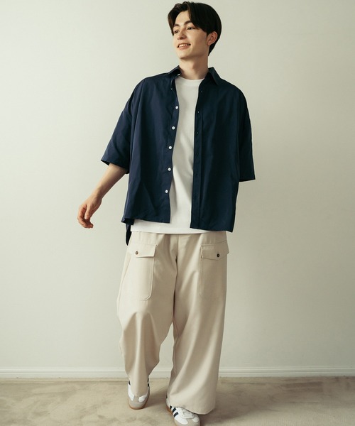 Be.Nection(ビネクション)の「LOOSE FIT HALF SLEEVE SHIRT / ルーズフィットレギュラーカラー半袖シャツ(シャツ/ブラウス・メンズ・オフホワイト/ブルー/ベージュ/ネイビー・MEDIUM/LARGE)」の13枚目の写真