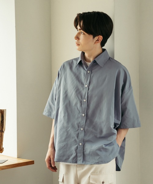 Be.Nection(ビネクション)の「LOOSE FIT HALF SLEEVE SHIRT / ルーズフィットレギュラーカラー半袖シャツ(シャツ/ブラウス・メンズ・オフホワイト/ブルー/ベージュ/ネイビー・MEDIUM/LARGE)」の17枚目の写真