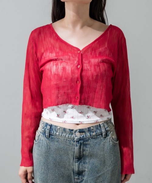 OLIVE des OLIVE(オリーブデオリーブ)の「花柄キャミ+シアカーデセット(アンサンブル・レディース・アイボリー/サックスブルー/レッド/グレー/ブラック・FREE)」の15枚目の写真