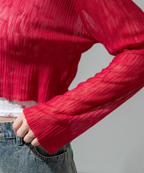 OLIVE des OLIVE(オリーブデオリーブ)の「花柄キャミ+シアカーデセット(アンサンブル・レディース・アイボリー/サックスブルー/レッド/グレー/ブラック・FREE)」の10枚目の写真