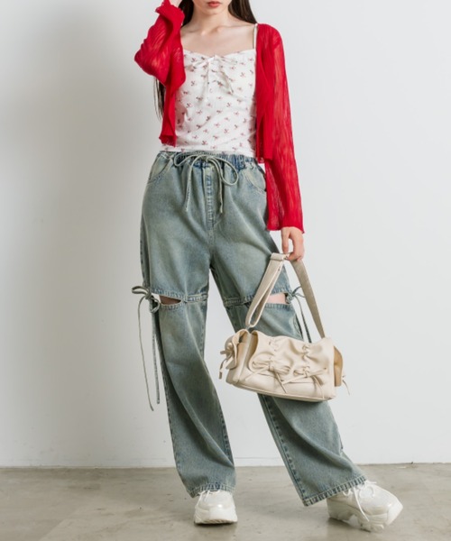 OLIVE des OLIVE(オリーブデオリーブ)の「花柄キャミ+シアカーデセット(アンサンブル・レディース・アイボリー/サックスブルー/レッド/グレー/ブラック・FREE)」の19枚目の写真