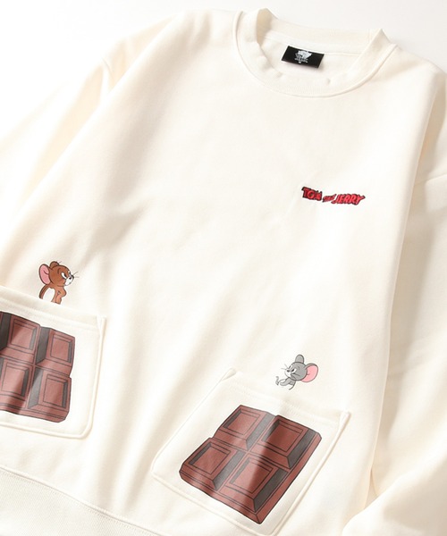 Tom&Jerry(トムアンドジェリー)の「【Tom & Jerry/トム & ジェリー】 アートワークデザイン ポケット付き ワイドシルエット スウェット(スウェット・メンズ・アイボリー/スミクロ・LL/M/L)」の20枚目の写真