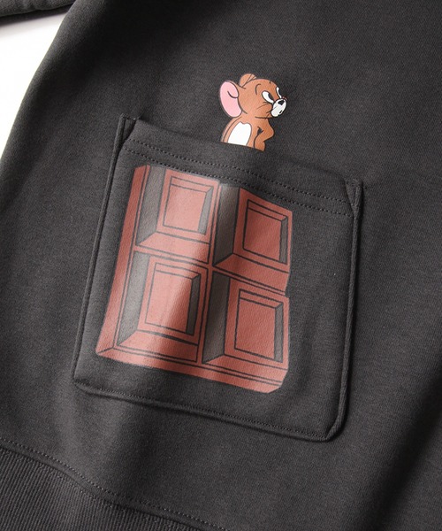 Tom&Jerry(トムアンドジェリー)の「【Tom & Jerry/トム & ジェリー】 アートワークデザイン ポケット付き ワイドシルエット スウェット(スウェット・メンズ・アイボリー/スミクロ・LL/M/L)」の8枚目の写真