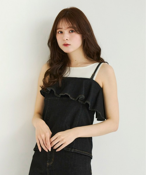 デニムセットアップビスチェ[セットアップ可能]（キャミソール）｜Olu