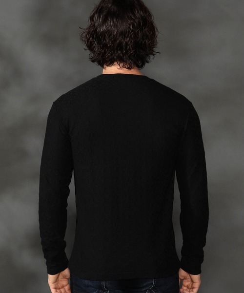 幾何学柄風ジャカードＶネックプルオーバー（Tシャツ/カットソー）｜HIDEAWAYS NICOLE（ハイダウェイニコル）