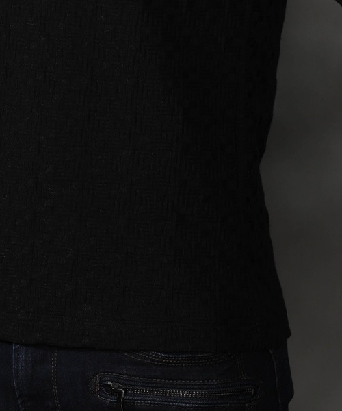 幾何学柄風ジャカードＶネックプルオーバー（Tシャツ/カットソー）｜HIDEAWAYS NICOLE（ハイダウェイニコル）