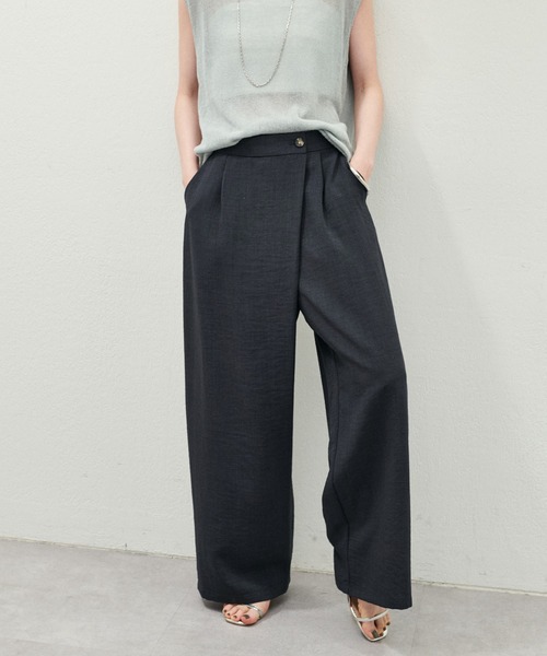 LARUTA（ラルータ）の「［Web限定］【LARUTA】タンブラーアシメウエストパンツ（スラックス・レディース・グレイッシュベージュ/チャコールグレー/ライトグレー・FREE）」の2枚目の写真