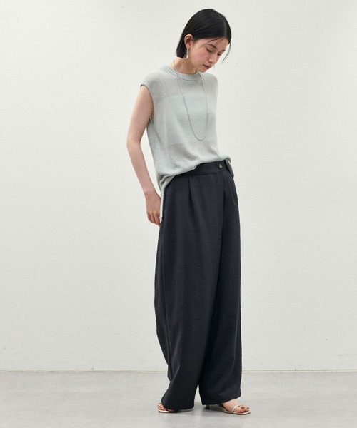 LARUTA（ラルータ）の「［Web限定］【LARUTA】タンブラーアシメウエストパンツ（スラックス・レディース・グレイッシュベージュ/チャコールグレー/ライトグレー・FREE）」の8枚目の写真
