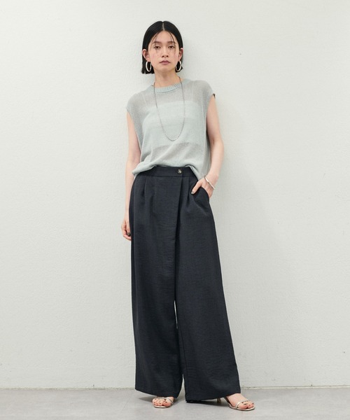 LARUTA（ラルータ）の「［Web限定］【LARUTA】タンブラーアシメウエストパンツ（スラックス・レディース・グレイッシュベージュ/チャコールグレー/ライトグレー・FREE）」の7枚目の写真