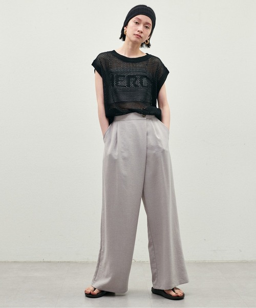 LARUTA（ラルータ）の「［Web限定］【LARUTA】タンブラーアシメウエストパンツ（スラックス・レディース・グレイッシュベージュ/チャコールグレー/ライトグレー・FREE）」の5枚目の写真