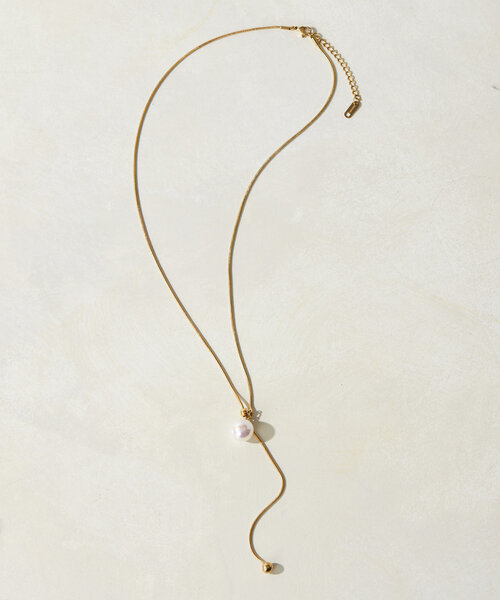 ear PAPILLONNER（イアパピヨネ）の「《金属アレルギー対応/ステンレス》パール付スライドネックレス（ネックレス・レディース・ゴールド/シルバー・FREE）」の19枚目の写真